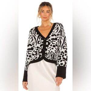 Lovers and Friends Trina Cardigan Leopard Print Sweater